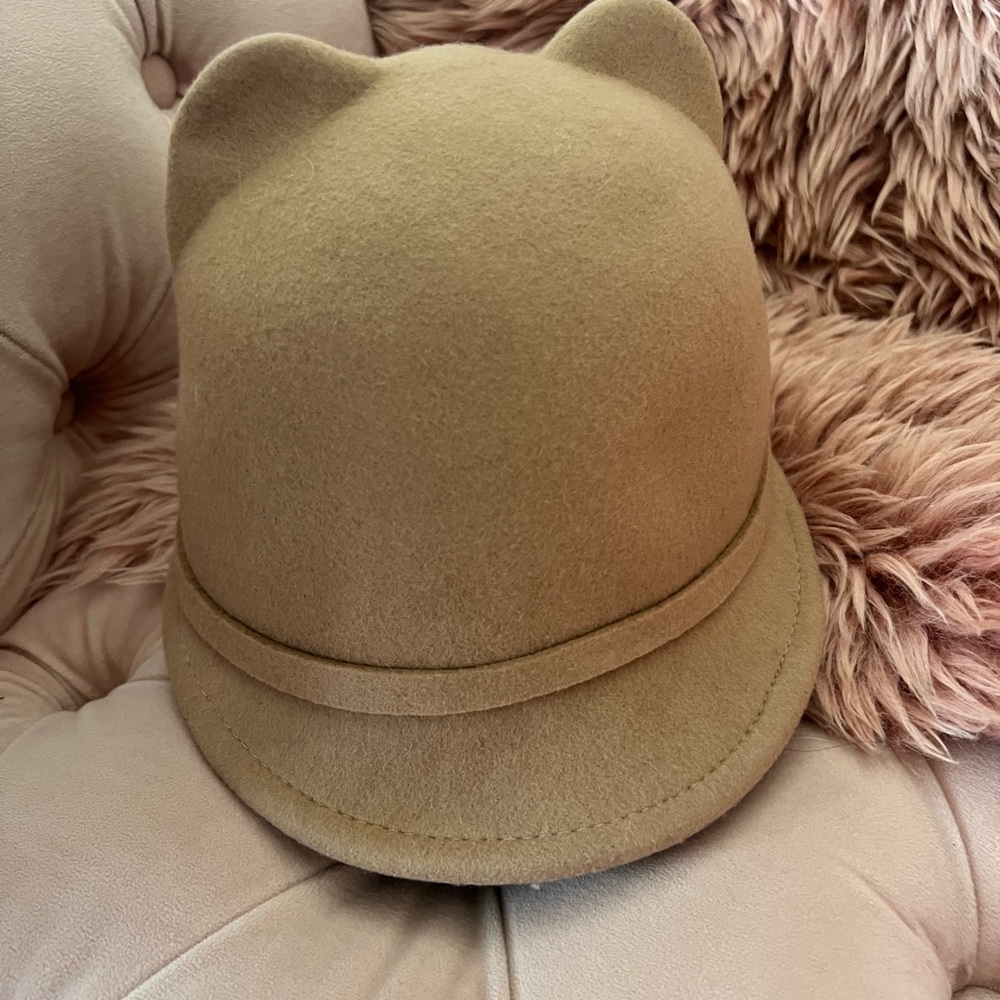 Girls Tan cat Ear Hat